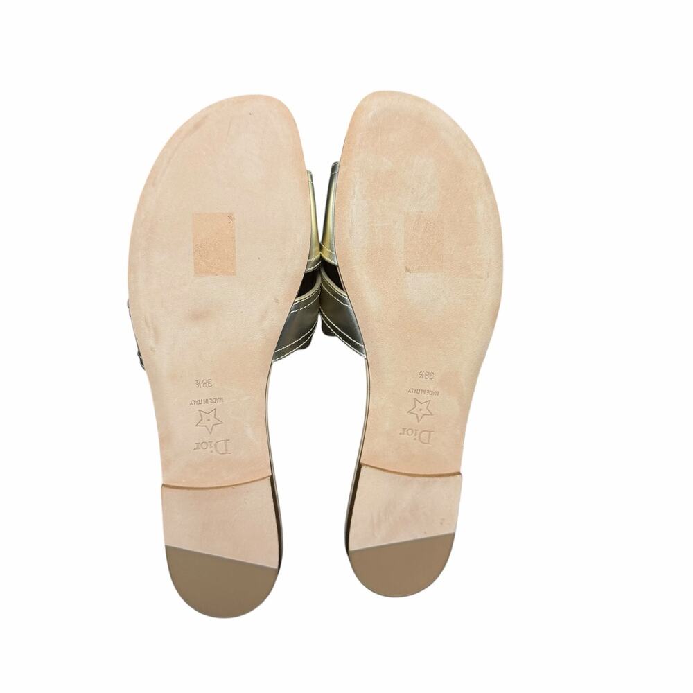 NEW Christian Dior 30 Montaigne Slide Sandal Platinum Gold Womens 38.5 / US 8.5 - Picture 10 of 13